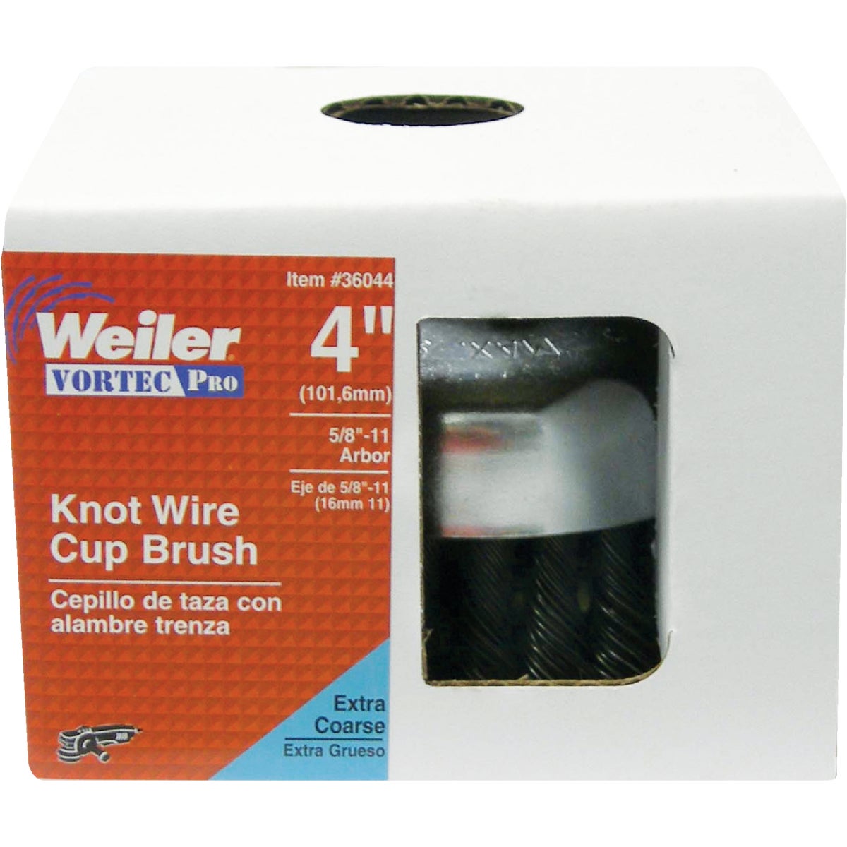 Weiler Vortec 4 In. Knotted 0.02 In. Angle Grinder Wire Brush