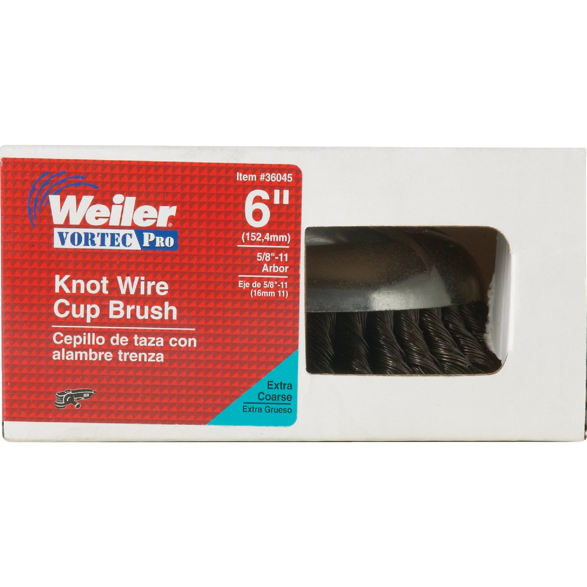 Weiler Vortec 6 In. Knotted 0.02 In. Angle Grinder Wire Brush