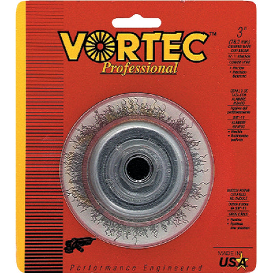 Weiler Vortec 3 In. Crimped 0.014 In. Angle Grinder Wire Brush