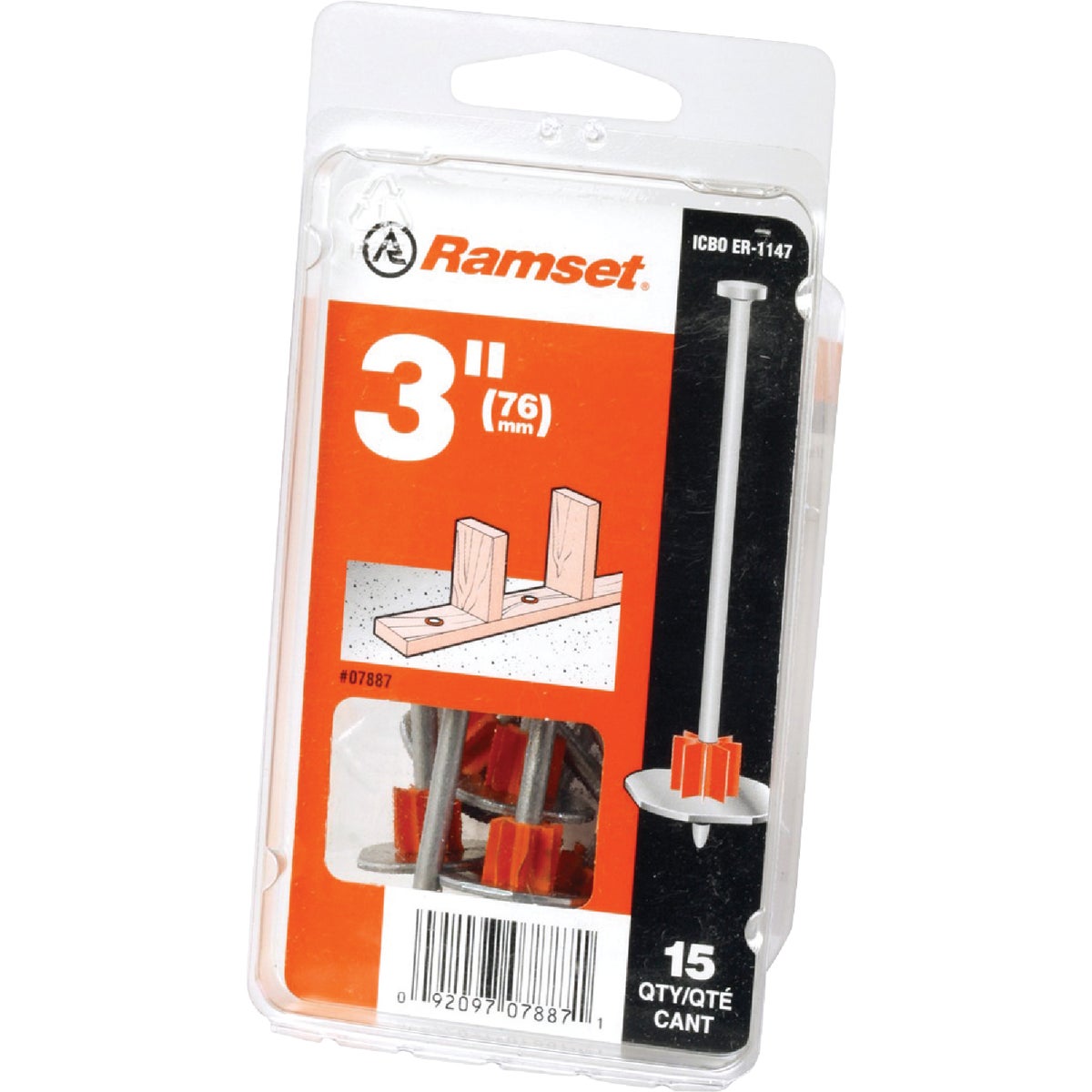 Ramset 3 In. Fastening Pin with Washer (15-Pack)