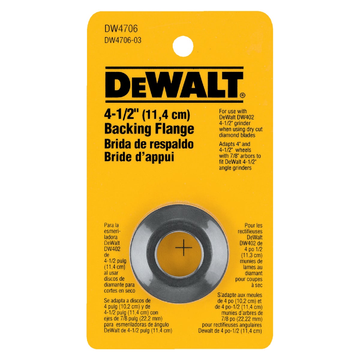 DeWalt 4-1/2 In. Angle Grinder Back Flange