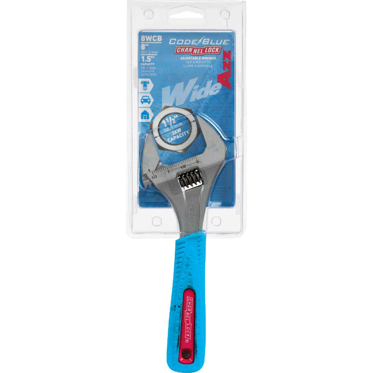 Channellock Code Blue 8 In. Wide Jaw Adjustable Wrench