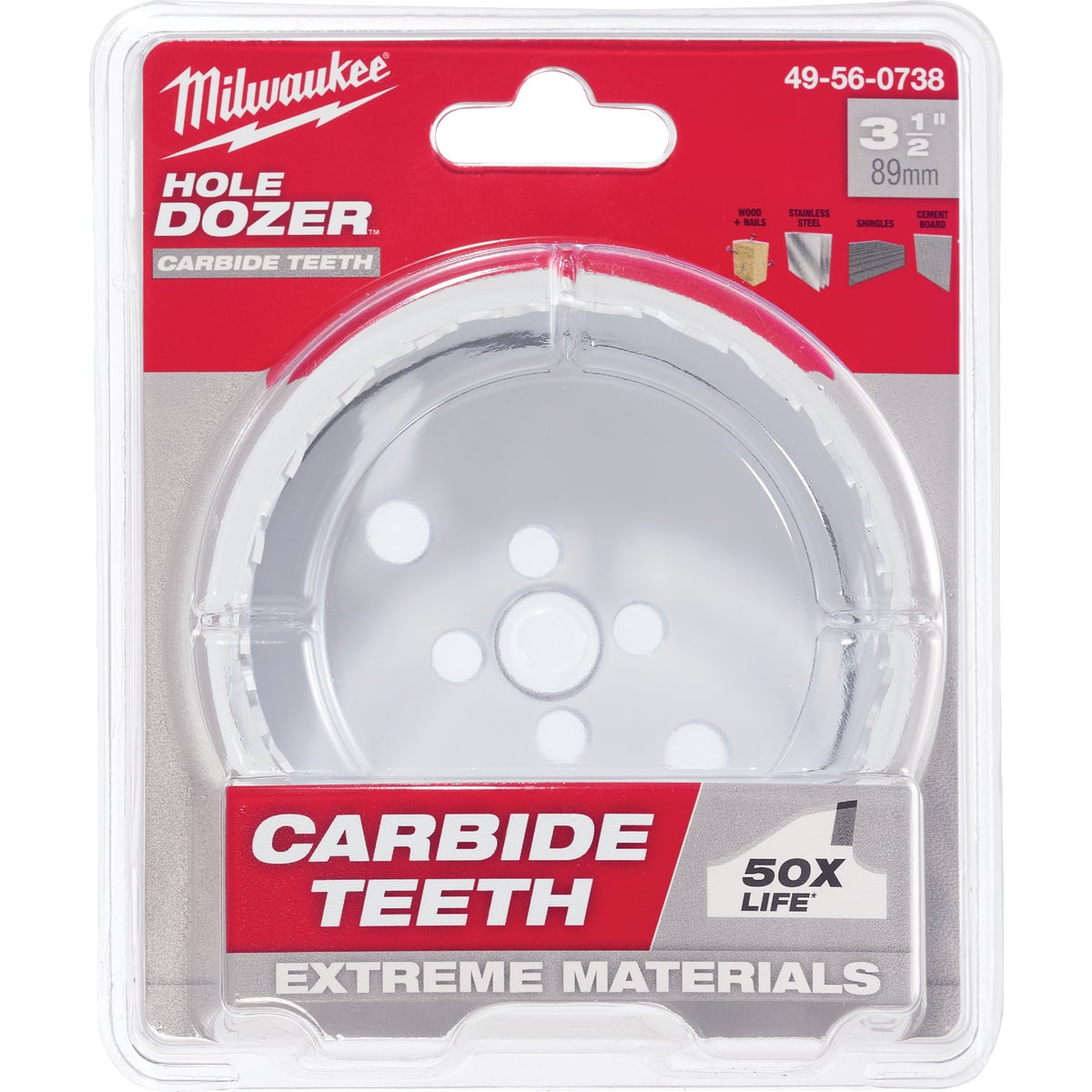 Milwaukee HOLE DOZER 3-1/2 In. Hole Saw with Carbide Teeth