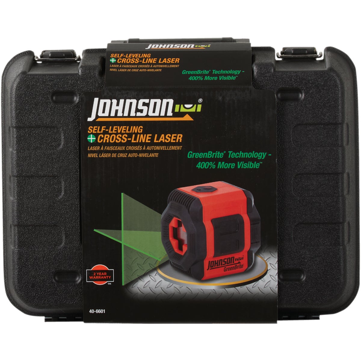 Johnson Level Self-Leveling Cross-Line Laser Kit with GreenBrite Technology