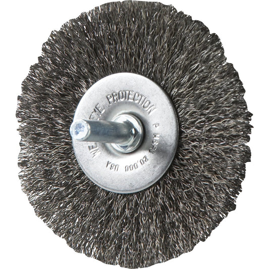 Weiler Vortec 3 In. Crimped, Fine Drill-Mounted Wire Brush