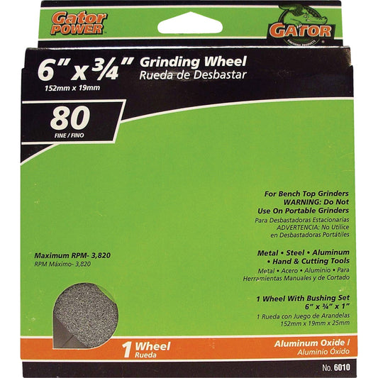 Gator Blade 6 In. 3/4 In. Adjustable - 1", 3/4", 5/8", 1/2" Bench Grinding Wheel