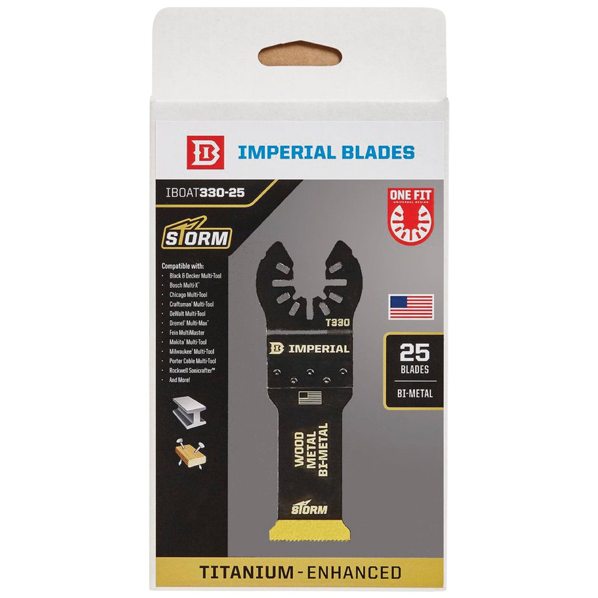 Imperial Blades ONE FIT 1-1/4 In. Titanium STORM Wood/Metal Oscillating Blade (25-Pack)