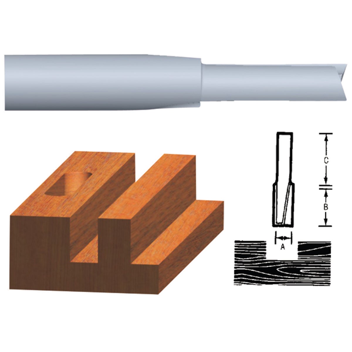 Vermont American Carbide Tip 1/4 In. Straight Bit