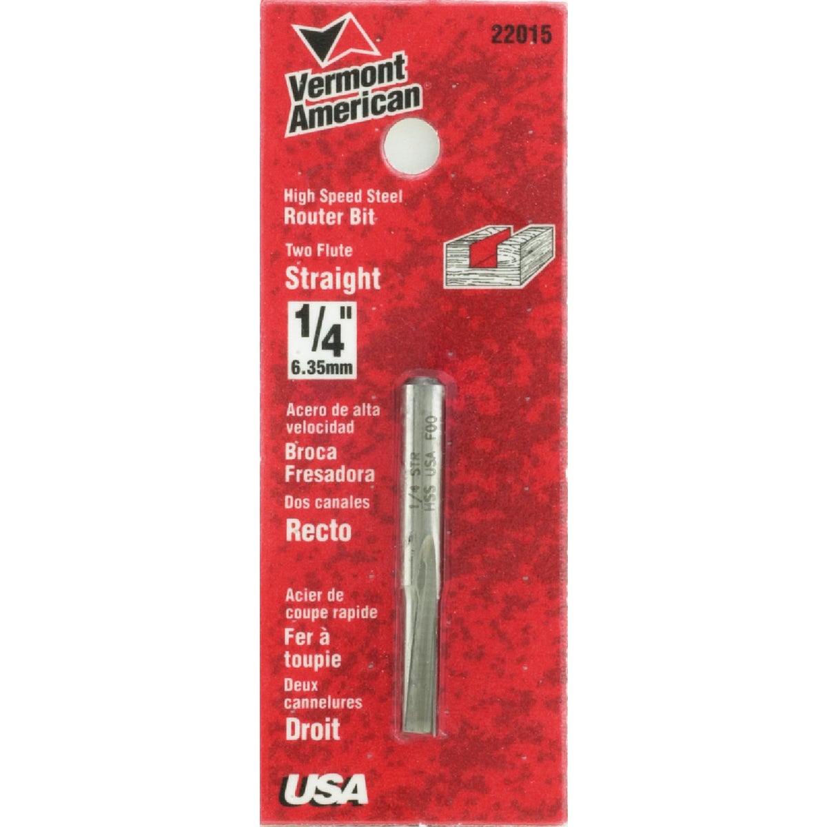 Vermont American Carbide Tip 1/4 In. Straight Bit