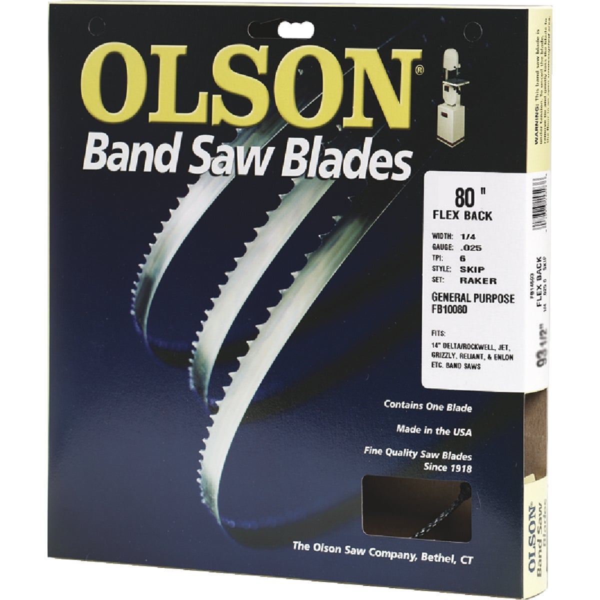 Olson 80 In. x 3/8 In. 4 TPI Skip Flex Back Band Saw Blade