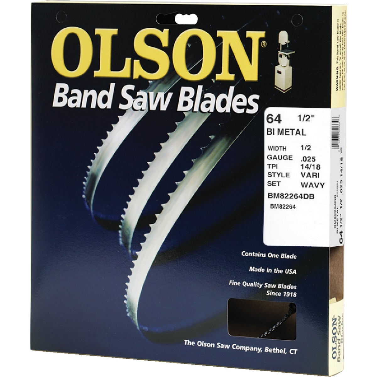 Olson 64-1/2 In. x 1/2 In. 14/18 TPI Vari Metal Cutting Band Saw Blade