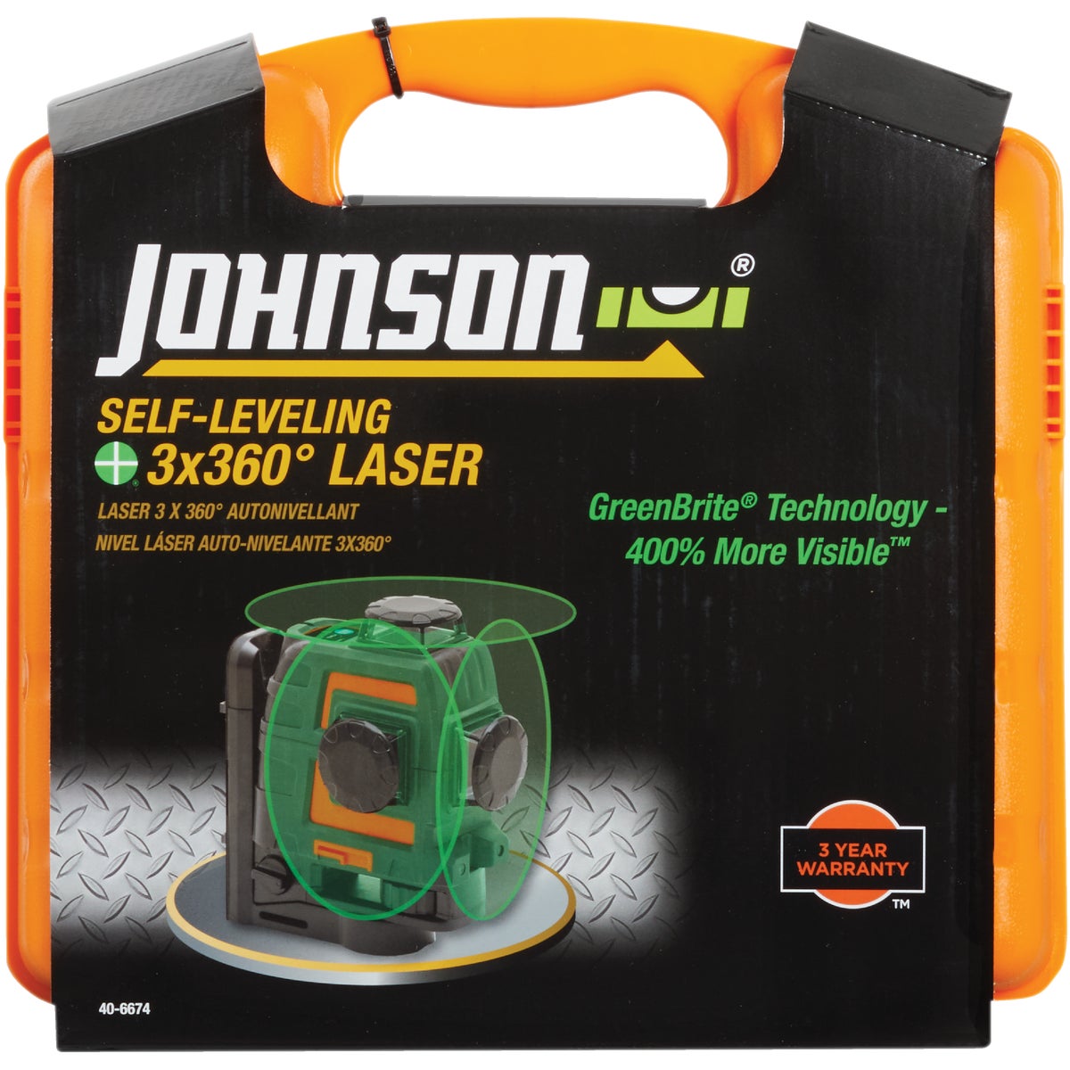 Johnson Level Self-Leveling 3x360 Laser with GreenBrite Technology