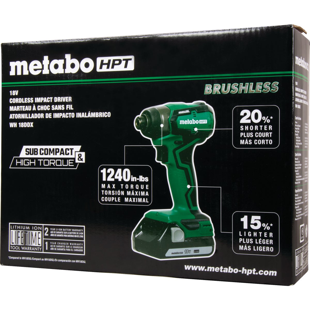 Metabo 18V Lithium-Ion 1/4 In. Hex Sub-Compact Cordless Impact Driver