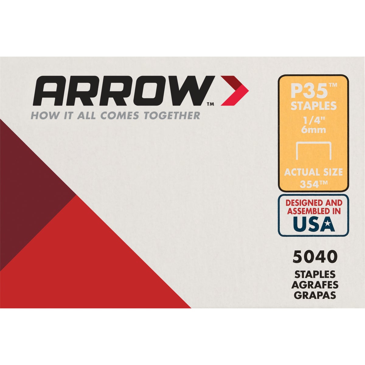 Arrow P35 Plier Type Staple, 1/4 In. (5040-Pack)