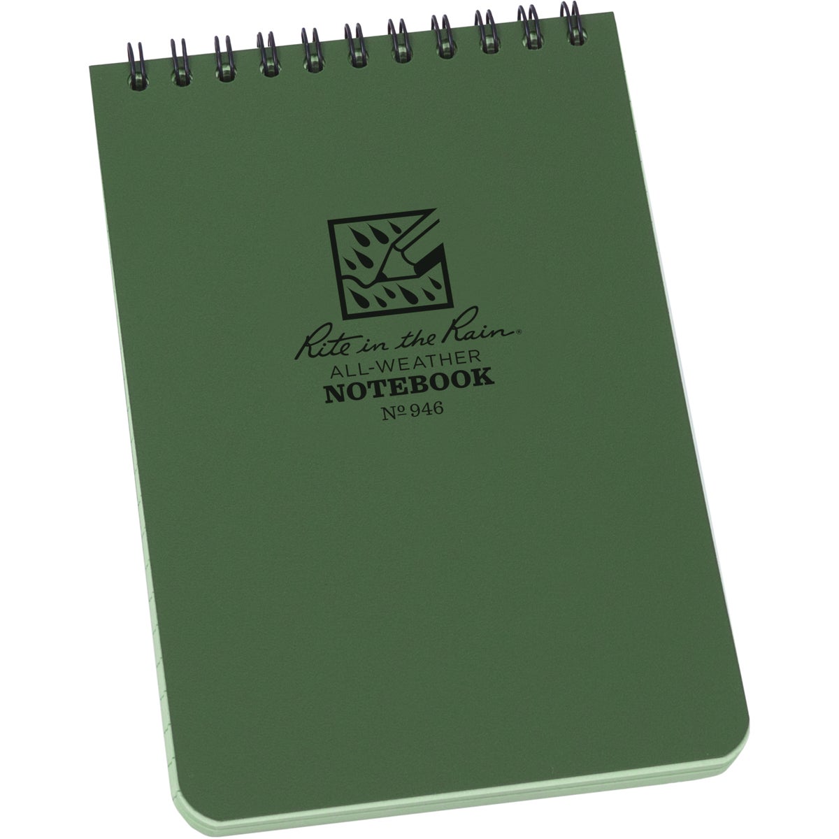 Rite in the Rain All-Weather 4 In. W x 6 In. H 50-Sheet Top-Spiral Bound Notebook, Green