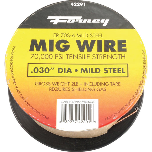 Forney ER70S-6 Mild Steel Mig Wire, 0.030 In., 2 Lb.