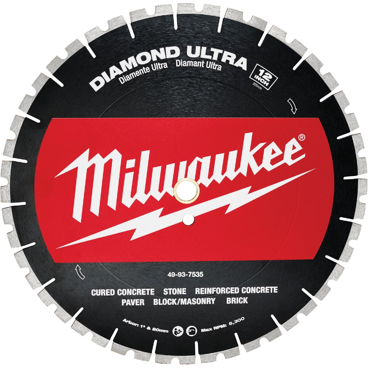 Milwaukee 12 In. Ultra Segmented Rim Dry/Wet Cut Diamond Blade