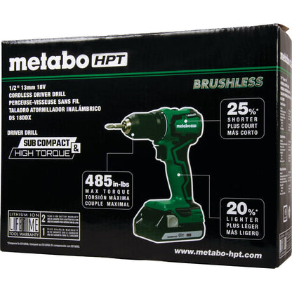 Metabo 18V Lithium-Ion 1/2 In. Sub-Compact Cordless Drill Kit