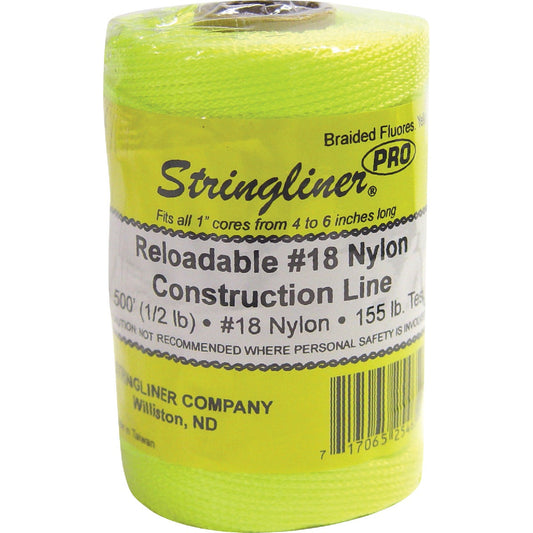 Stringliner 500 Ft. Fluorescent Yellow Braided Nylon Mason Line