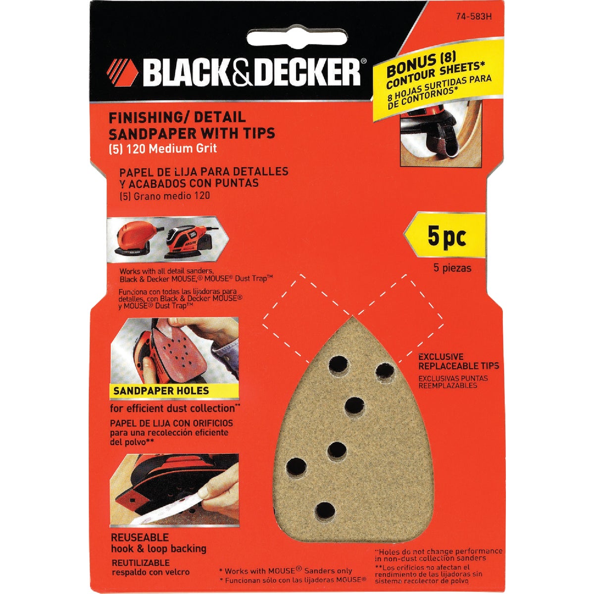 Black & Decker 180 Grit Mouse Sandpaper (5-Pack)