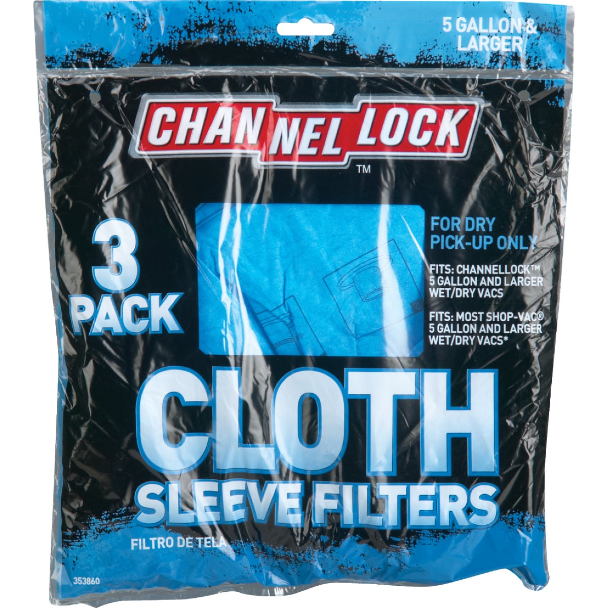 Channellock Cloth Standard 5 Gal. Filter Vacuum Bag