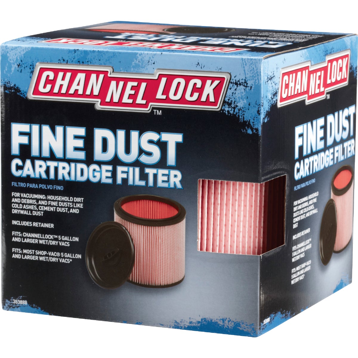 Channellock Cartridge Fine Dust 5 to 20 Gal. Vacuum Filter