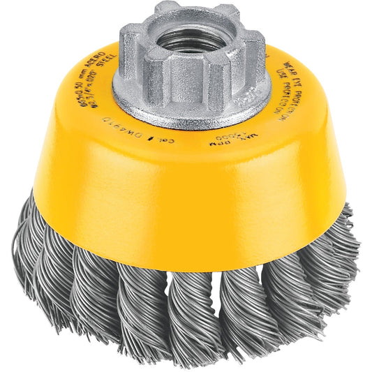 DeWalt 3 In. Knotted 0.020 In. Angle Grinder Wire Brush