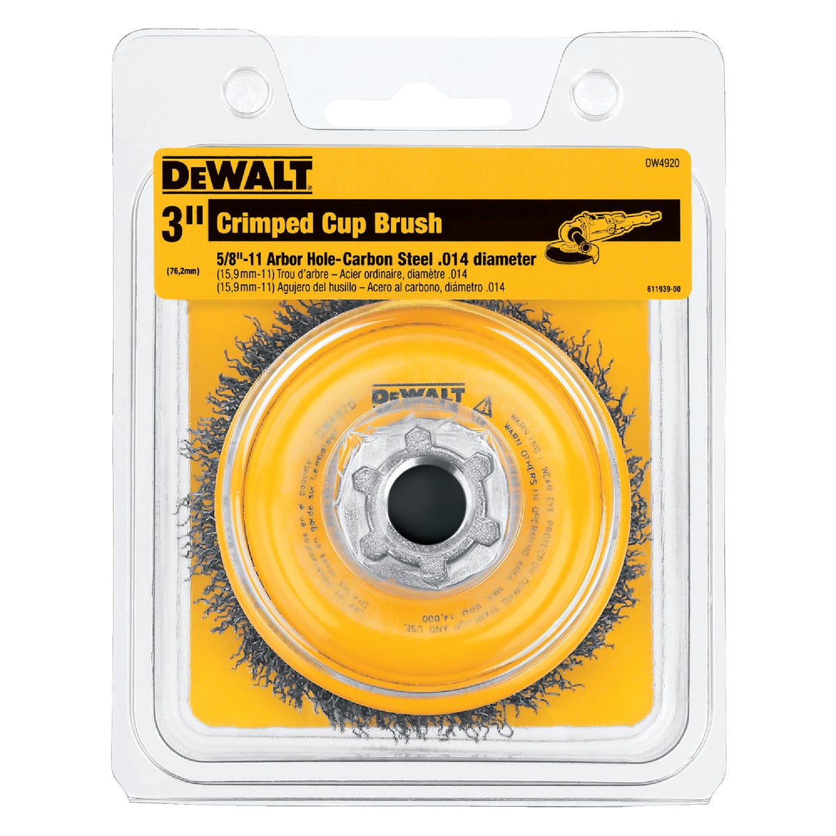 DeWalt 3 In. Crimped 0.014 In. Angle Grinder Wire Brush