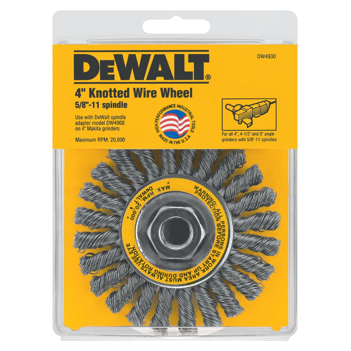 DeWalt 4 In. Cable Twist 0.020 In. Angle Grinder Wire Wheel