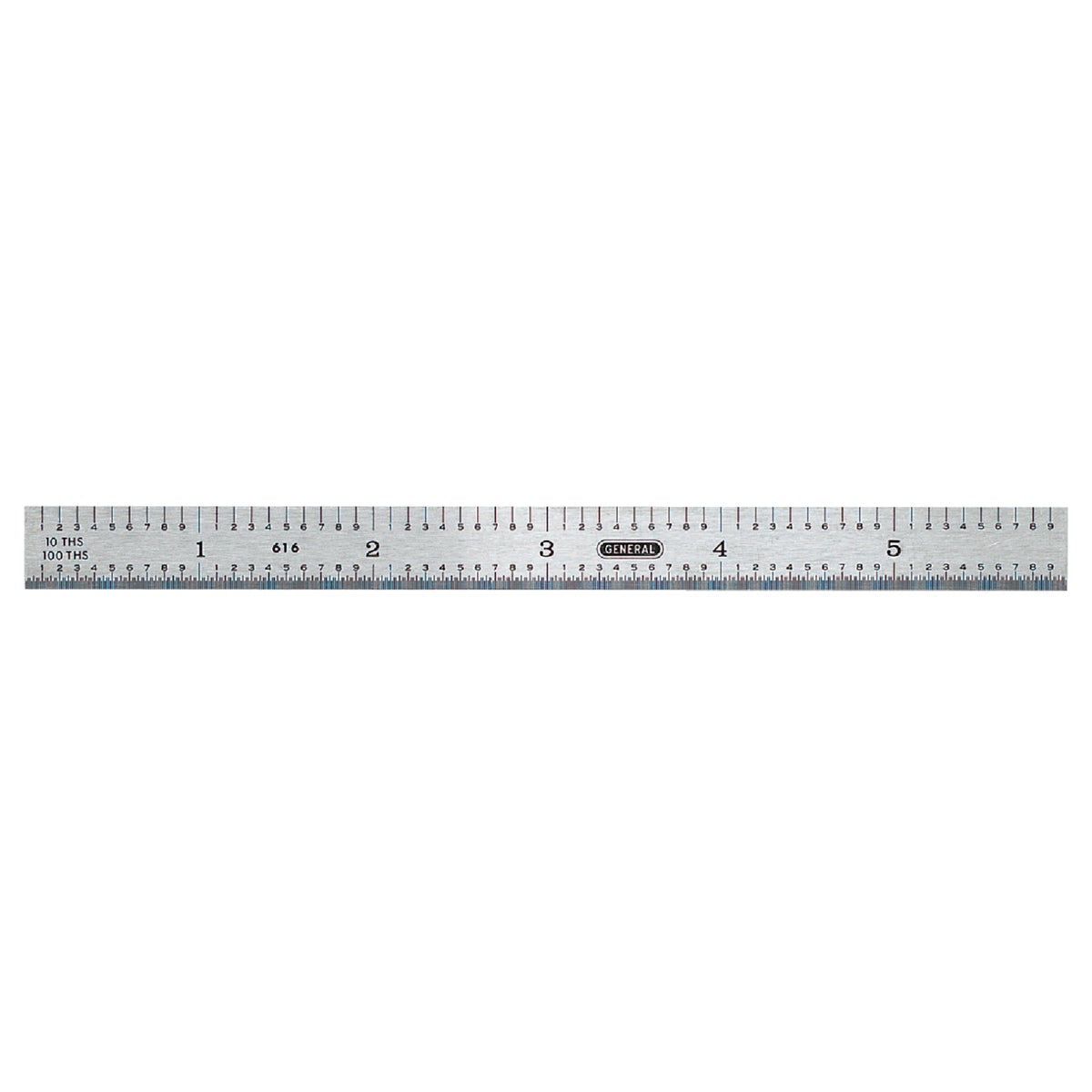 General Tools 6 In. Rigid Steel Industrial Precision Straight Edge Ruler