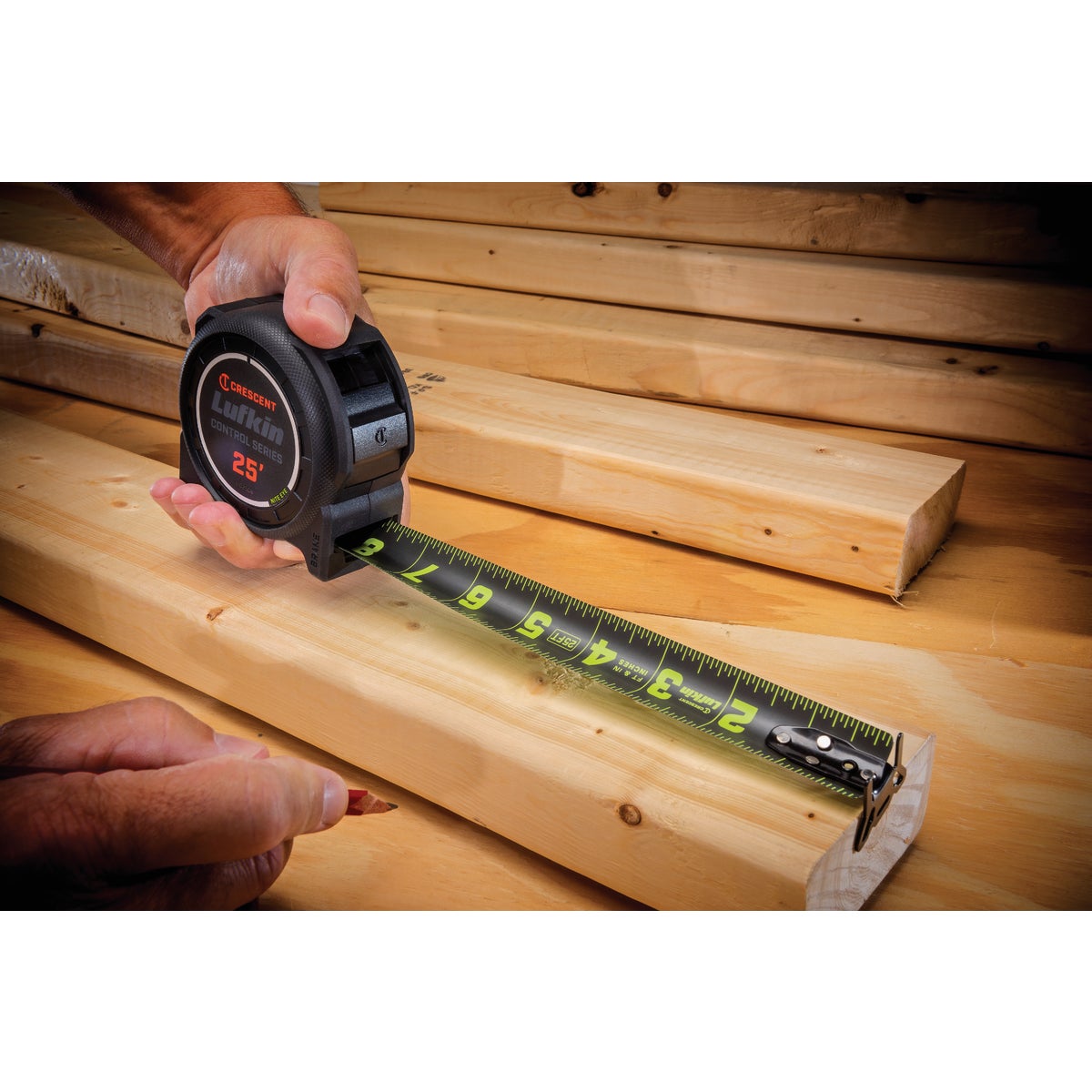 Crescent Lufkin Command Control Series 1-3/16 In. x 25 Ft. Tape Measure with Black Blade