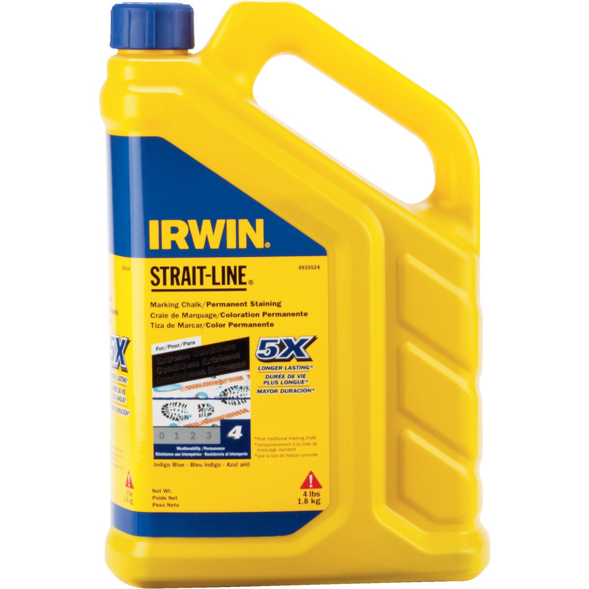 Irwin STRAIT-LINE 4 Lb. Indigo Blue Permanent Staining 5X Chalk Line Chalk