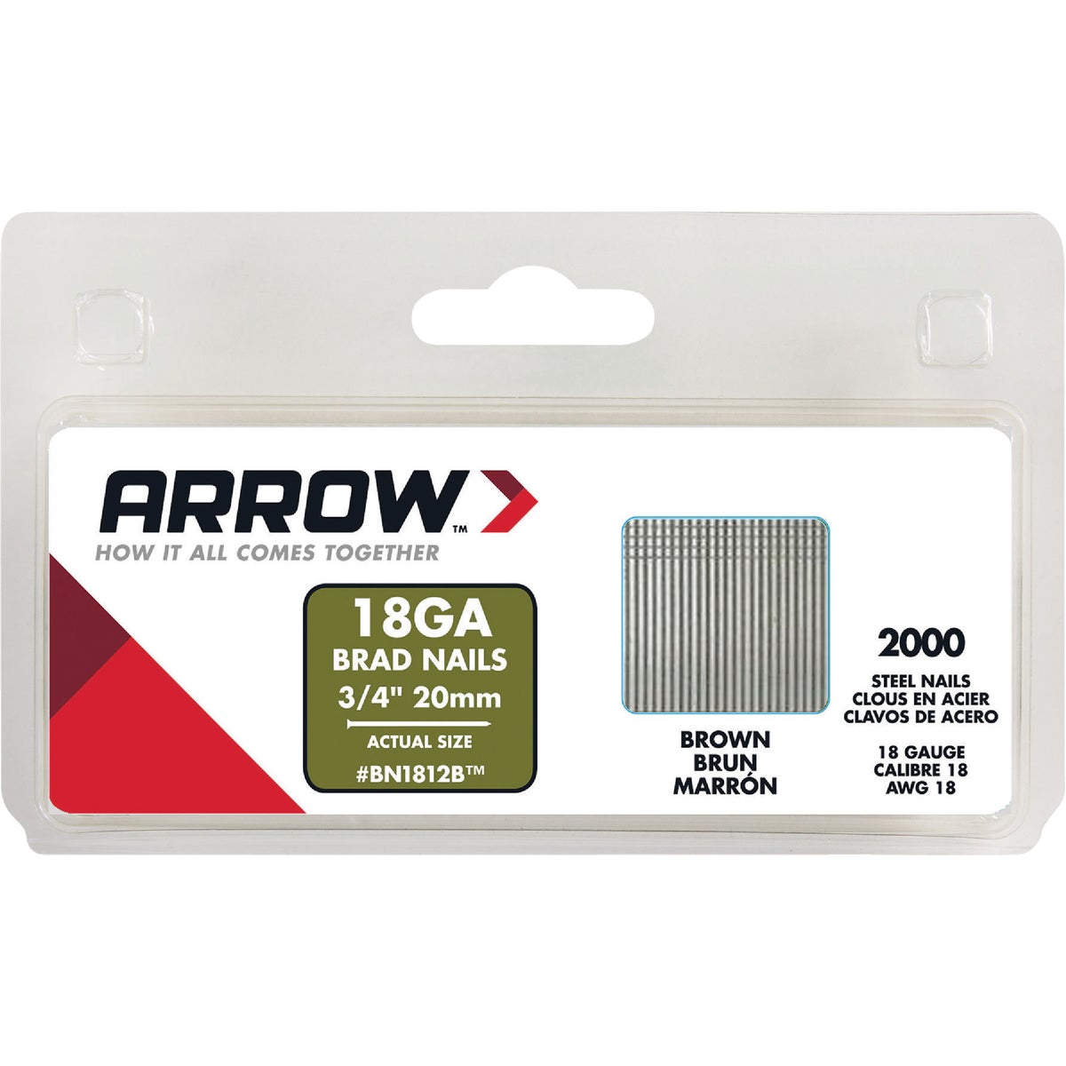 Arrow 18-Gauge Brown Steel Brad Nail, 3/4 In. (2000-Pack)