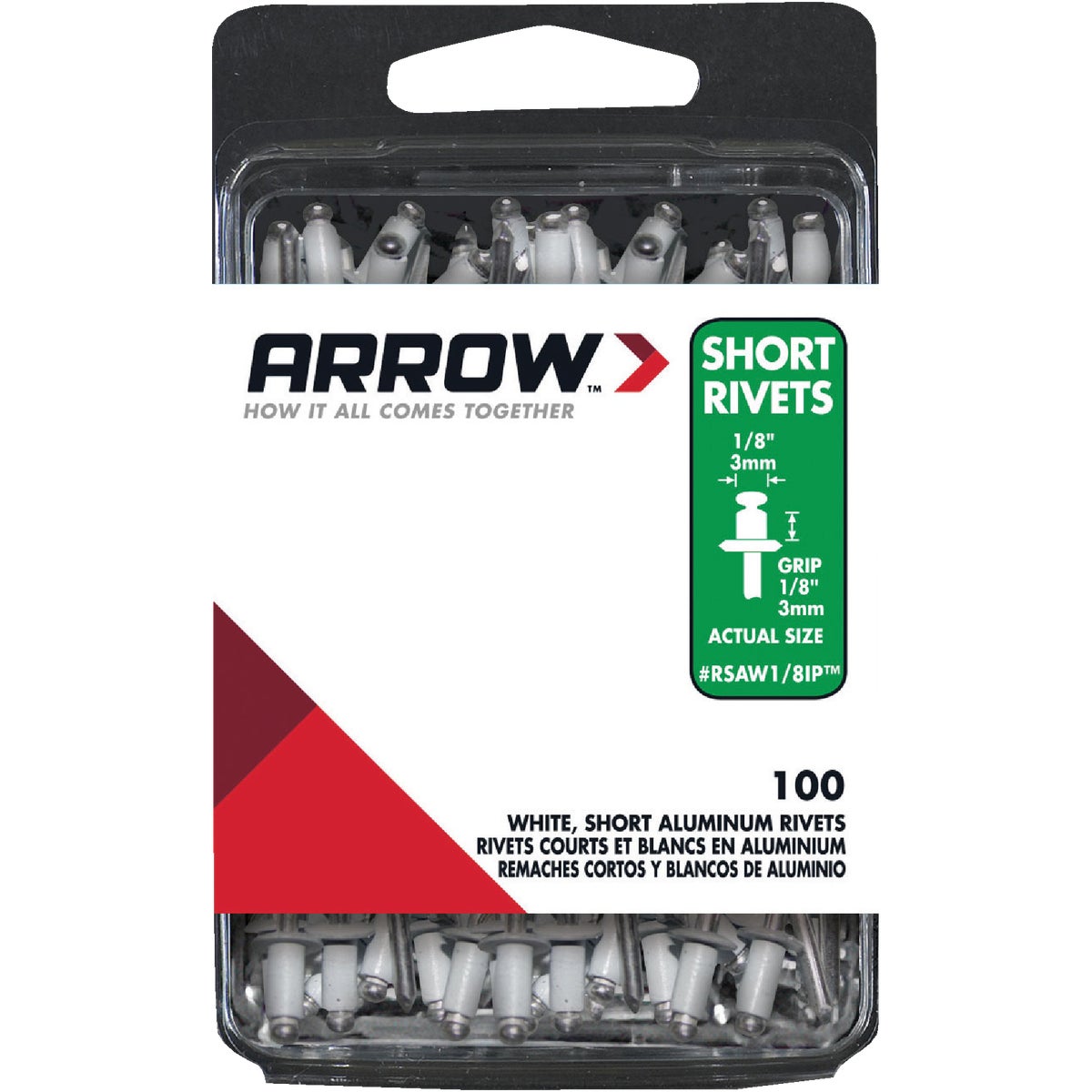 Arrow 1/8 In. x 1/8 In. White Aluminum IP Rivet (100 Count)