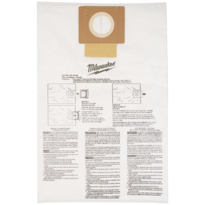 Milwaukee 6 Gal. Fleece Dust Vacuum Bag (5-Pack)