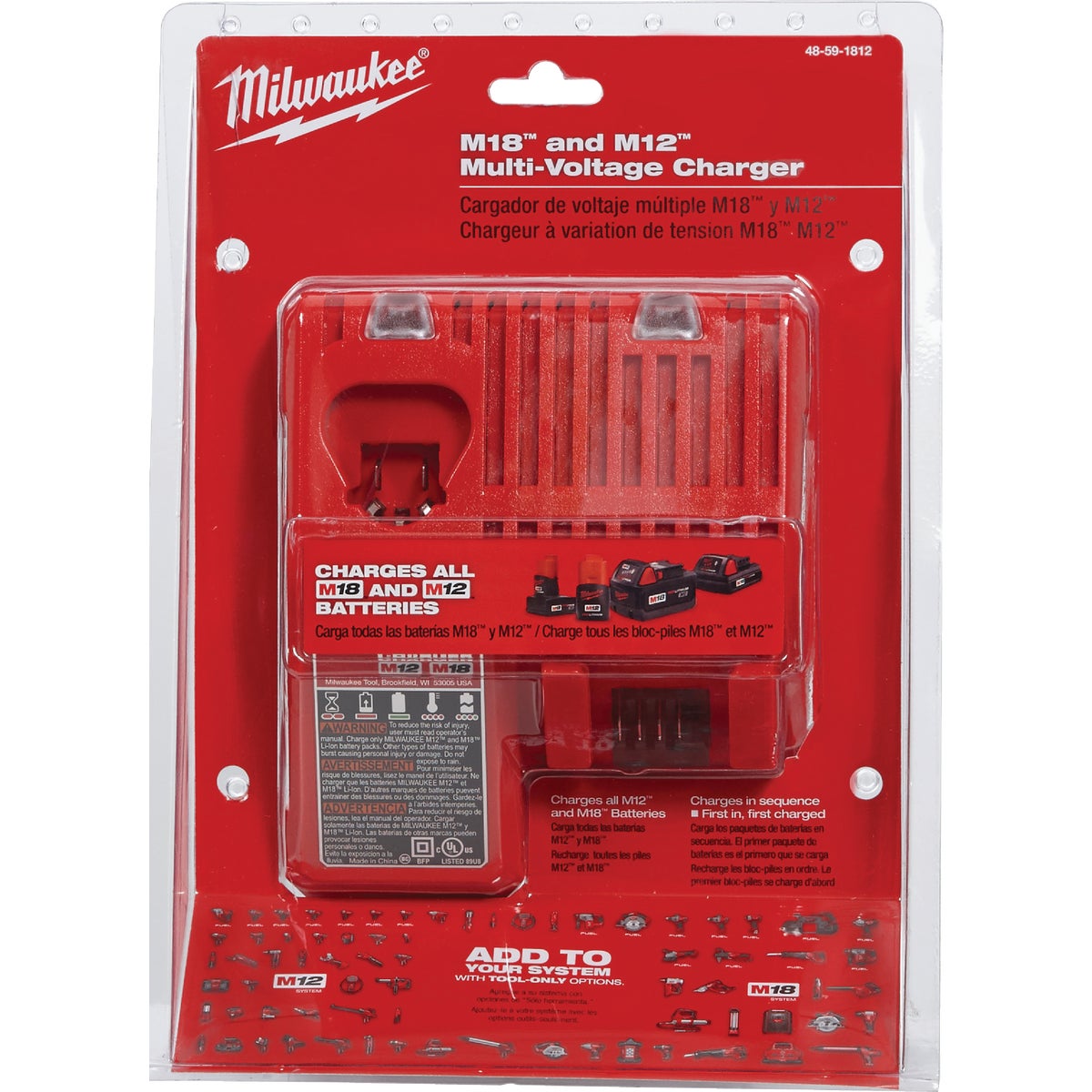 Milwaukee M18/M12 18 Volt and 12 Volt Lithium-Ion Multi-Voltage Battery Charger