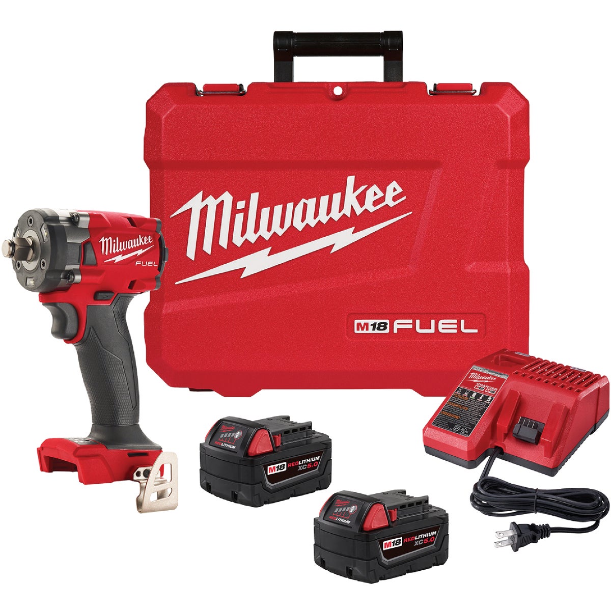 Milwaukee M18 FUEL 18 Volt Lithium-Ion Brushless 1/2 In. Compact Impact Wrench w/Friction Ring Kit