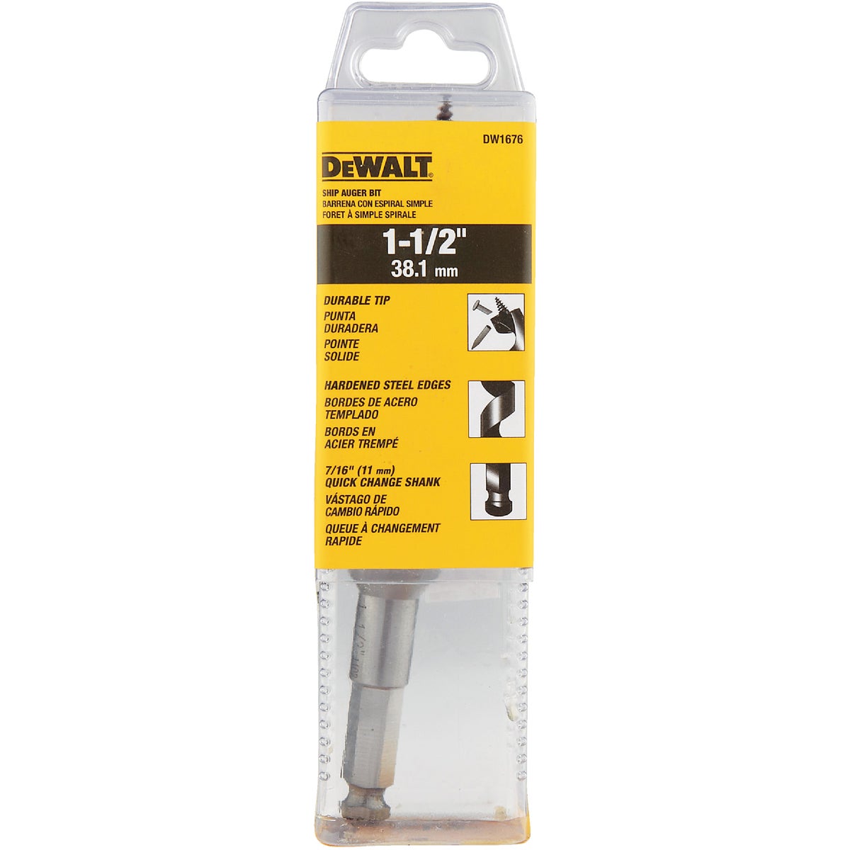 DeWalt Power Ship 1-1/2 In. x 6 In. Quick Change Auger Bit