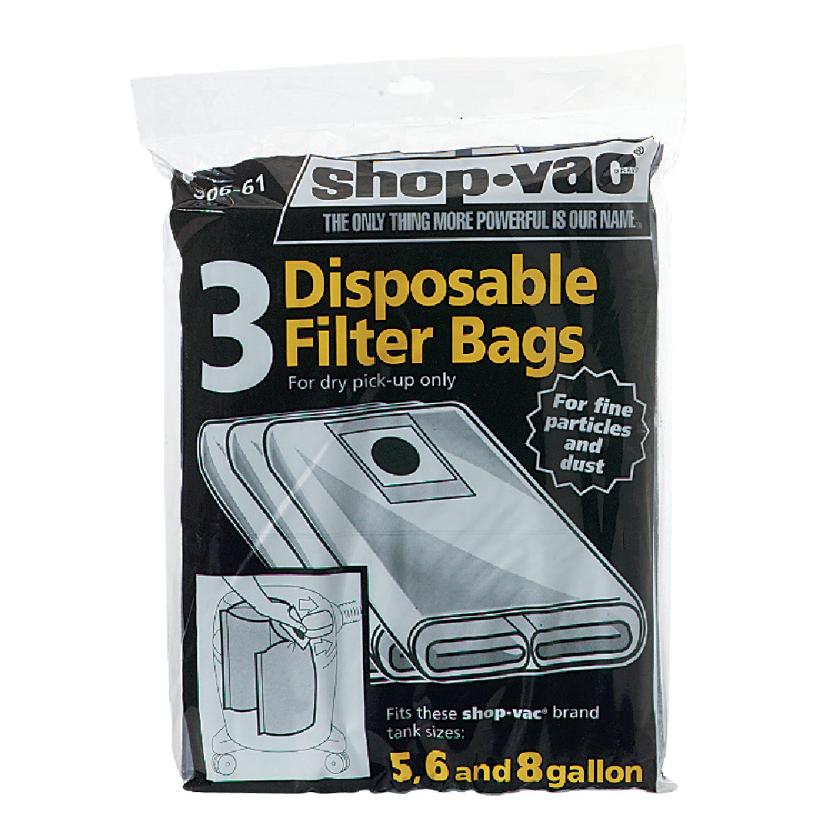 Shop Vac Type E Standard 5 to 8 Gal. Vacuum Bag (3-Pack)