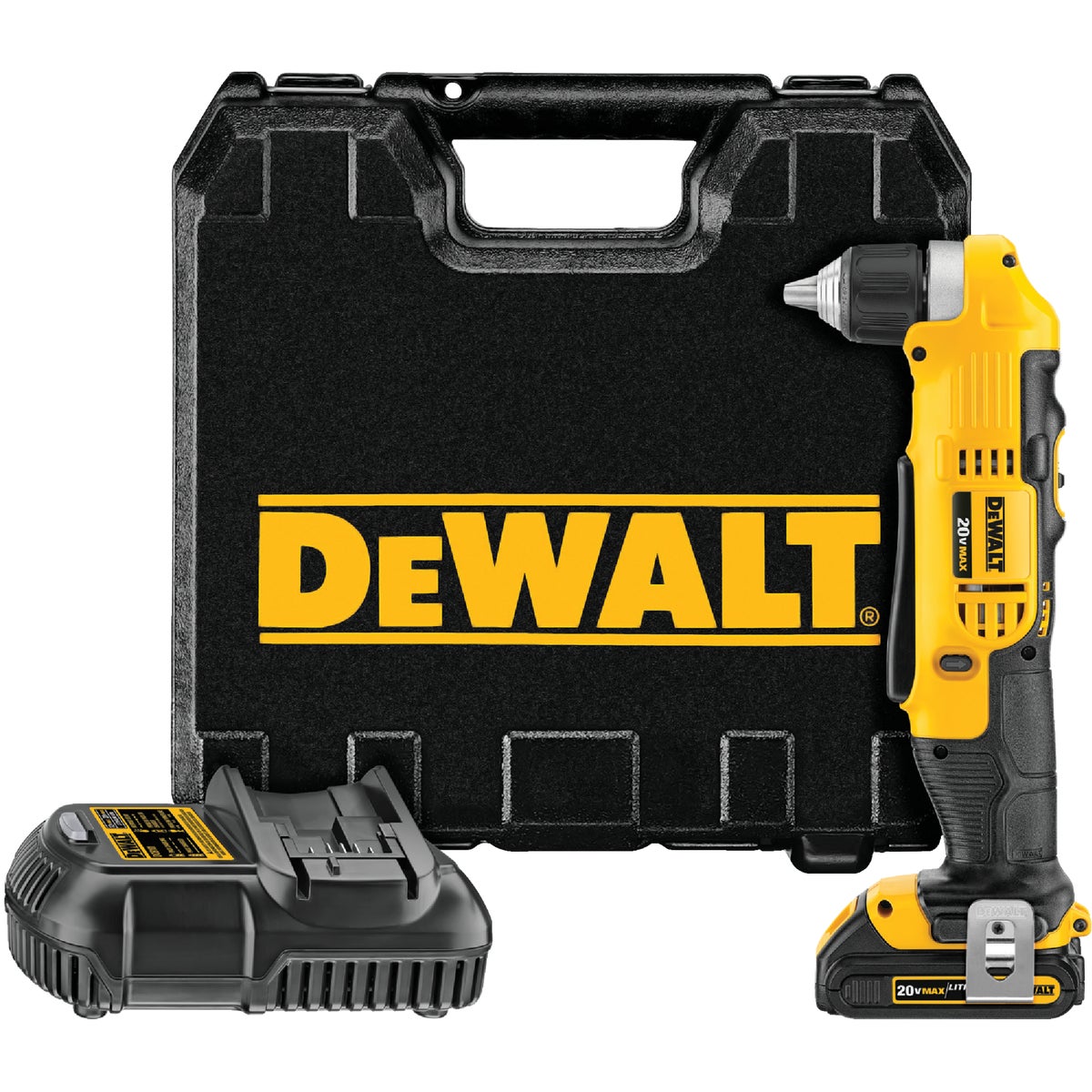 DeWalt 20 Volt MAX Lithium-Ion 3/8 In. Cordless Angle Drill Kit