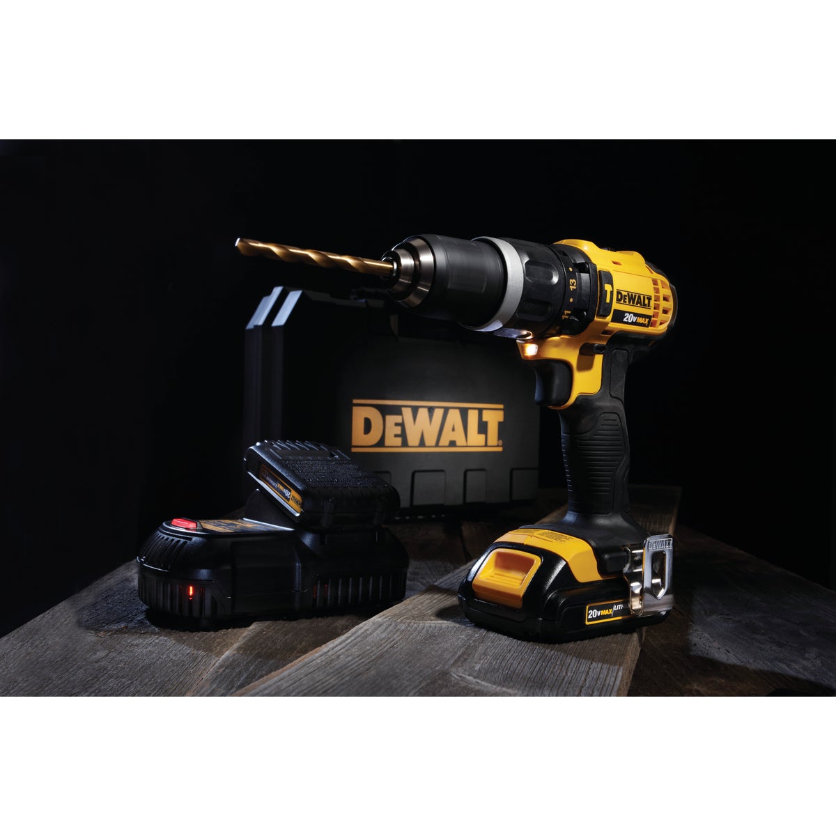 DeWalt 20 Volt MAX Lithium-Ion 1/2 In. Compact Cordless Hammer Drill Kit