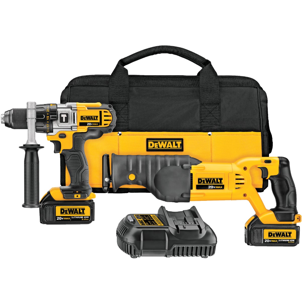 DeWalt 2-Tool 20V MAX Lithium-Ion Hammer Drill & Reciprocating Saw Cordless Tool Combo Kit