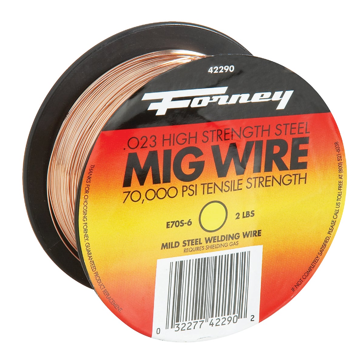 Forney ER70S-6 Mild Steel Mig Wire, 0.024 In., 2 Lb.