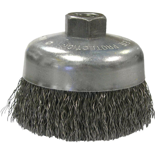 Weiler Vortec 6 In. Crimped 0.02 In. Angle Grinder Wire Brush