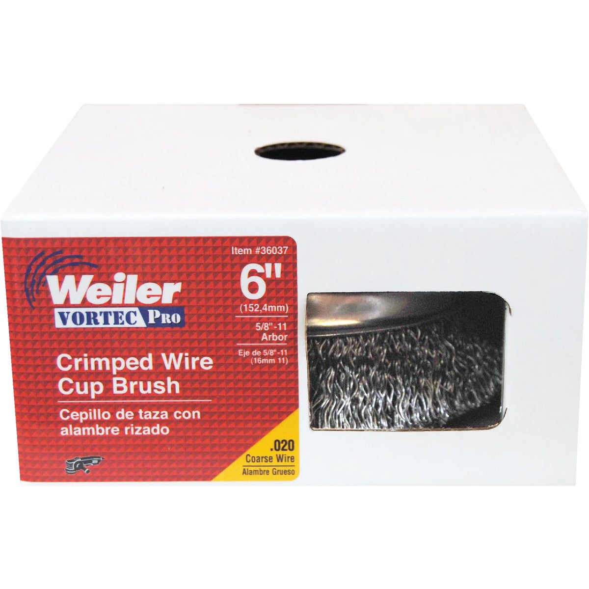 Weiler Vortec 6 In. Crimped 0.02 In. Angle Grinder Wire Brush