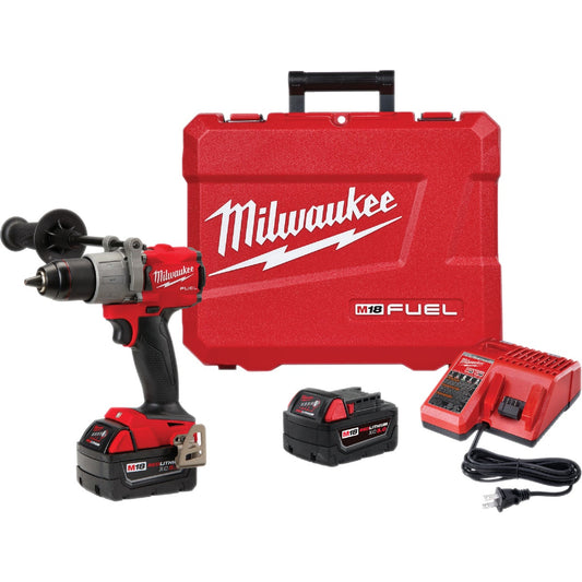 Milwaukee M18 FUEL 18-Volt XC Lithium-Ion Brushless 1/2 In. Cordless Hammer Drill Kit