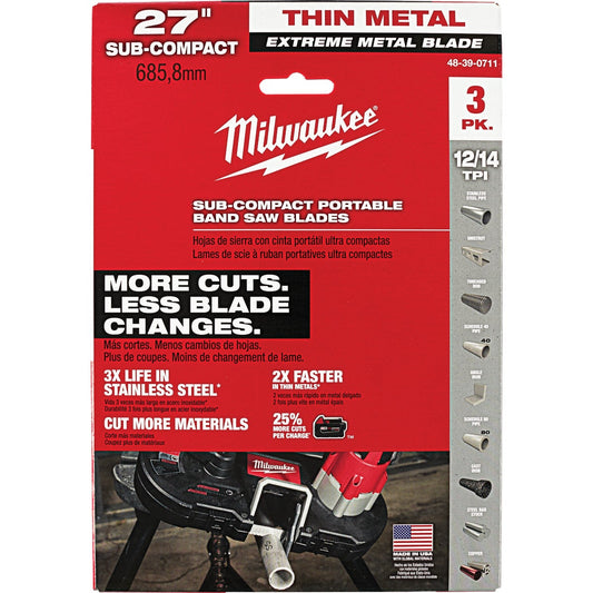 Milwaukee 27 In. 12/14 TPI Extreme Metal Band Saw Blade (3-Pack)