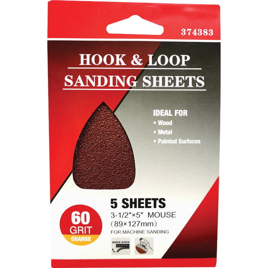 Boss 60 Grit Mouse Sandpaper (5-Pack)