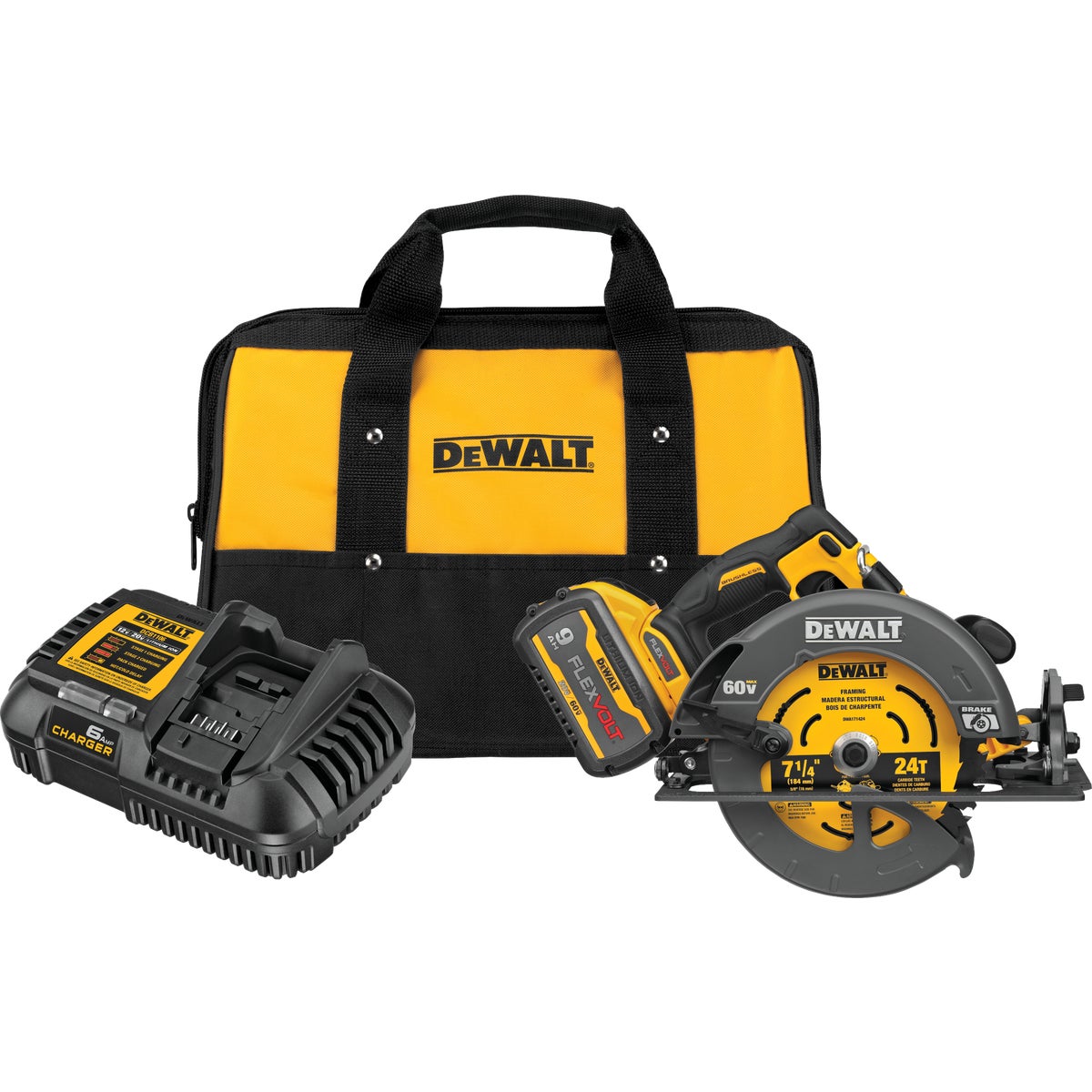 DeWalt Flexvolt 60 Volt MAX Lithium-Ion Brushless 7-1/4 In. Cordless Circular Saw w/Brake Kit