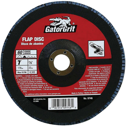 Gator Blade 7 In. x 7/8 In. 60-Grit Type 29 Angle Grinder Flap Disc